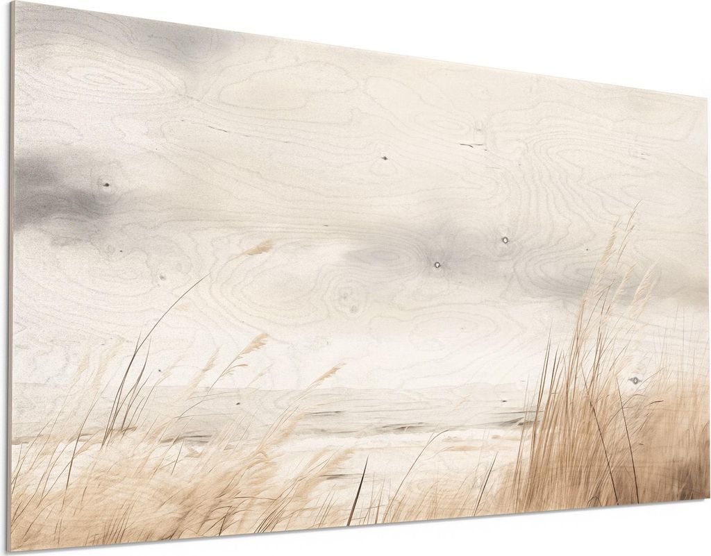 DEQORI Holzbild 100x50 cm 'Melodie der Nordsee' Bild auf Holz Wandbild Kunstdruck