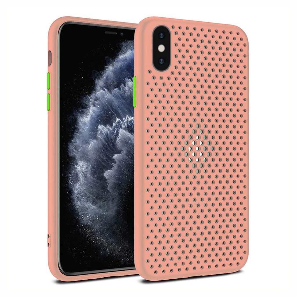 Smartphonica iPhone Xs Max Silikonhülle mit Löchern - Lachs