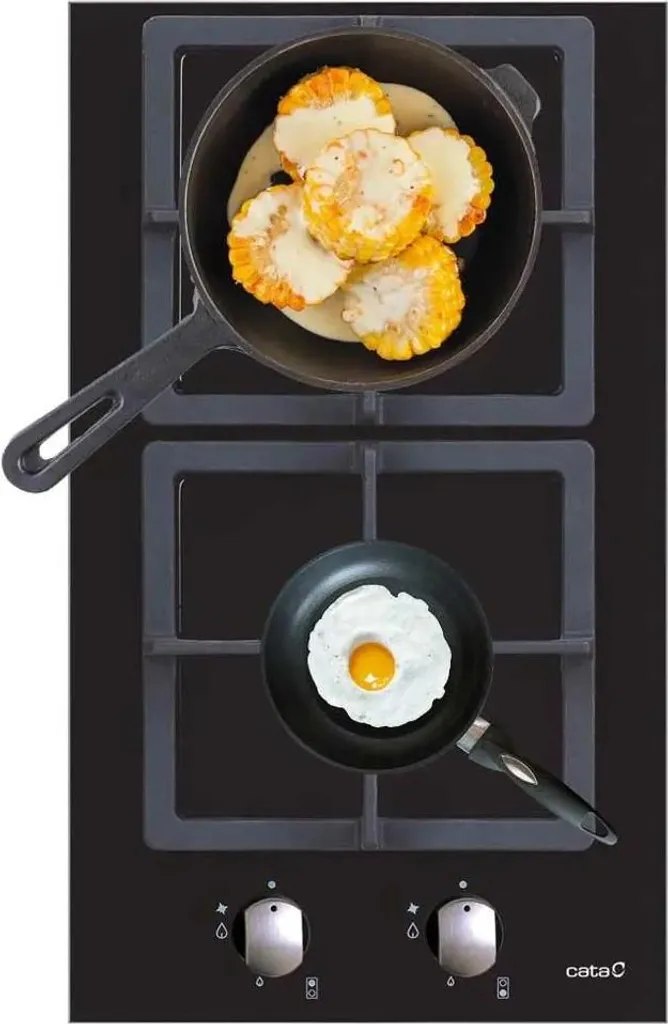 CATA SCI 3002 BK Plaque de Gaz 2 Feux Encastrable 30 cm Noir Intense