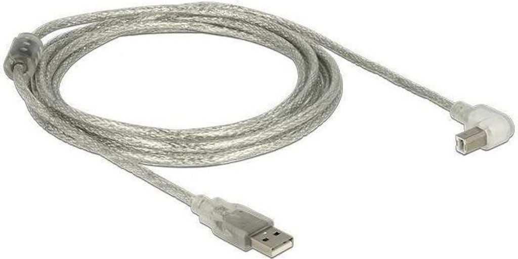 USB 2.0 Typ-A auf Typ-B Kabel gewinkelt transparent 3m