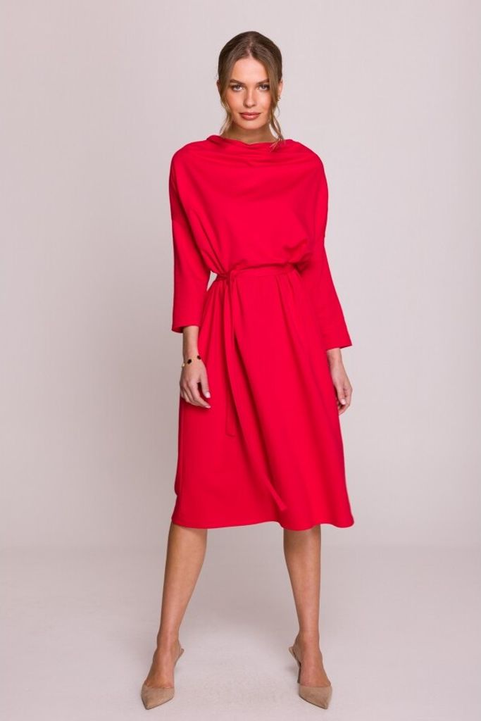 Stylove Midikleid für Frauen Bukuroshe S403 rot 2XL/3XL
