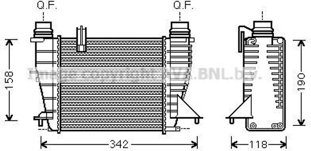 Intercooler PRASCO RTA4553 pour Clio III et Modus - OE 144618748R Neuf