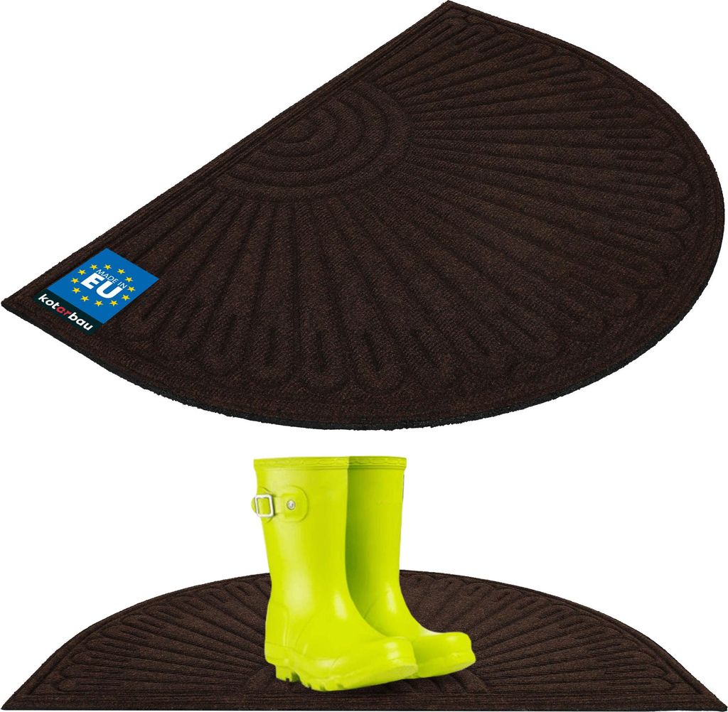 KOTARBAU Fußmatte 60 x 90 cm Halbkreisförmig Schmutzfangmatte Rutschfest Fußmatte für Innen & Eingangsbereich Saugfähig Fußabtreter Polypro...