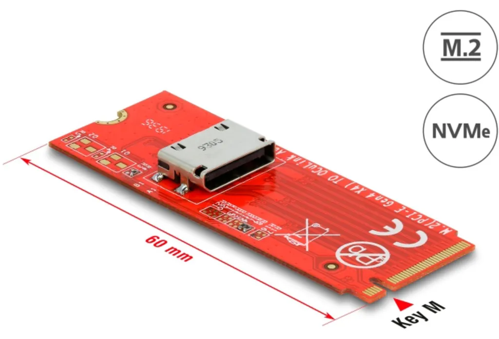 Convertisseur M.2 Key M SFF-8612 Delock avec Débit PCI Express 32 Gbps - 5