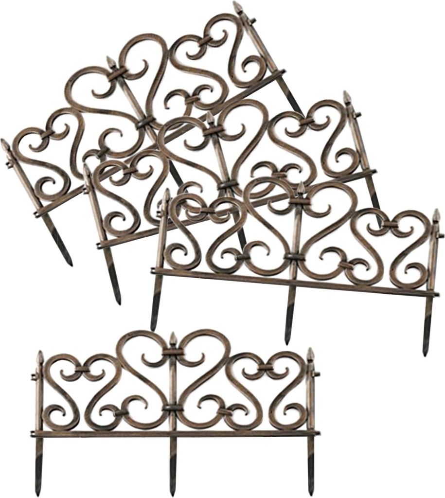 A set of decorative garden fences on a white background.