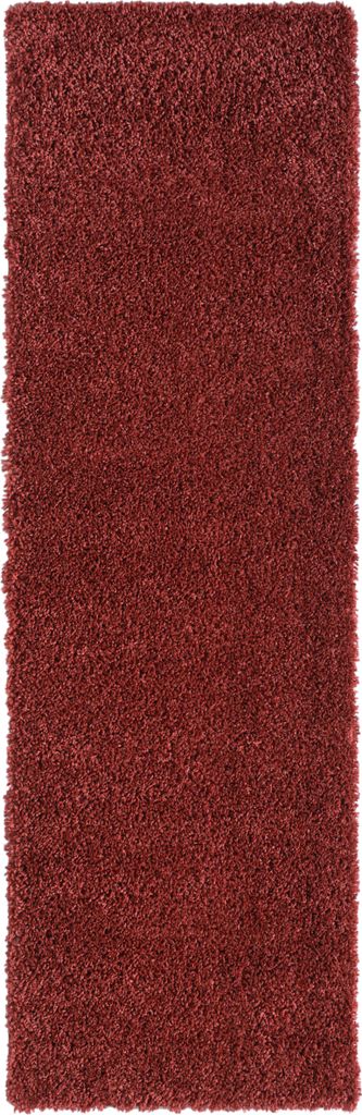MY-RUG Teppich, Hochflorteppich Shaggy Star, 250x80, rot, leicht glänzend, extra flauschig, Läufer