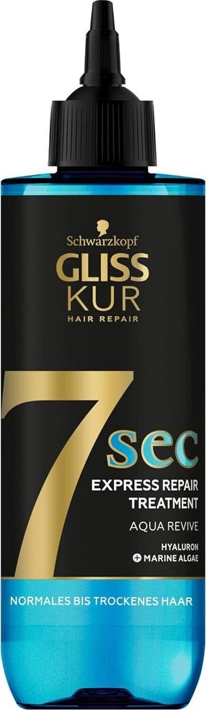 Schwarzkopf Gliss Kur 7 Sec Express Repair Kur Aqua Revive 200ml Haarkur für extra Feuchtigkeit