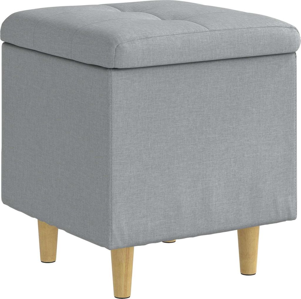Ottoman mit Stauraum Hellgrau 40 x 40 x 45 cm Stoff