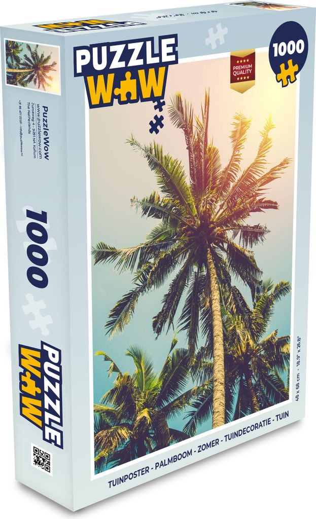 MuchoWow Puzzle 1000 Teile Palme - Sommer - Tropisch - Sonne - Spielzeug - Alt und Jung - Spiele - Puzzeln