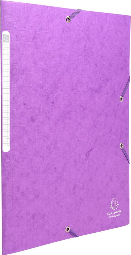 Exacompta 50x Sammelmappe + Gummizug 3 Klappen Karton 425g/qm A4 Violett 55757E