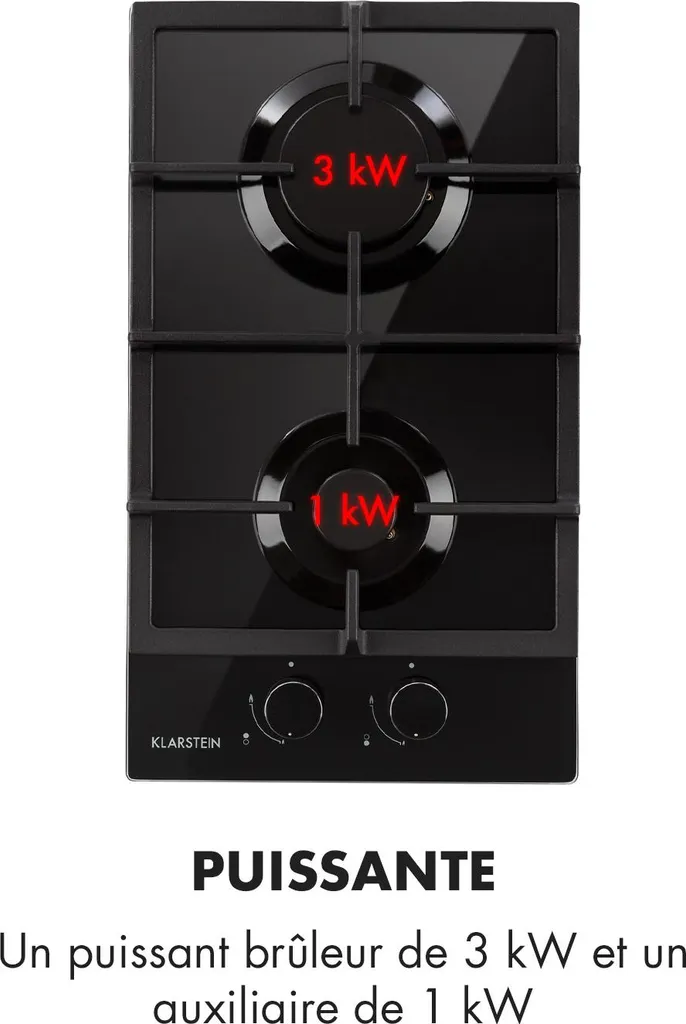 Table de Cuisson Gaz à 2 Feux Encastrable - Gazinière Inox Compacte - 6