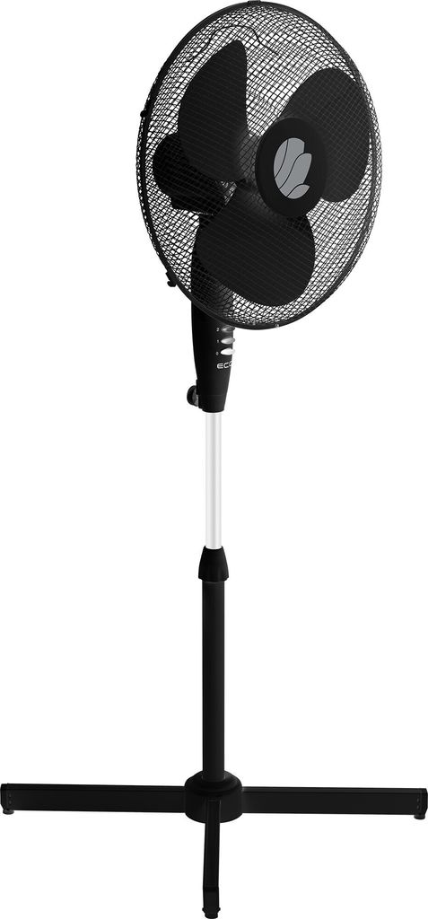 ECG FS 40a schwarz | Standventilator | Durchmesser 40 cm | 3 Geschwindigkeitsstufen | Äußerst leiser Betrieb | Kippfunktion |
