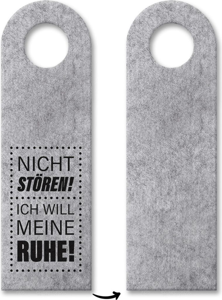 Nicht stören! Ich will meine Ruhe! Türhänger in Grau Warnung Hinweis Zimmertüre
