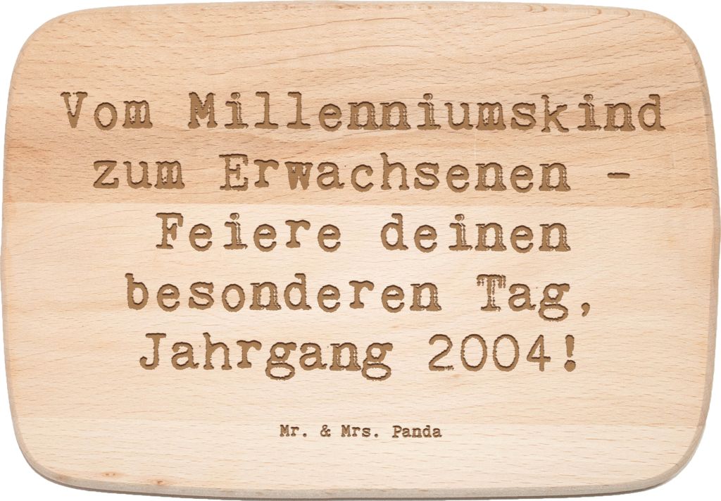 Mr. & Mrs. Panda Frühstücksbrettchen Spruch 2004 Geburtstag - Transparent - Geschenk, Happy Birthday, Alter, Frühstücksbrett, Küchenbrett, Jah...