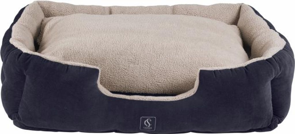 Eskadron Hundebett, flauschiges Bett " CORD " Farbe - navy Größe - S