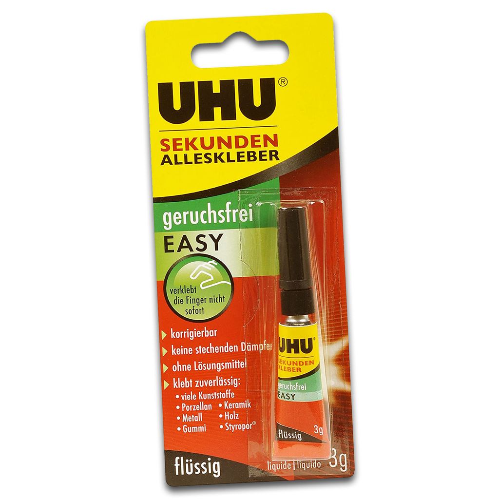 UHU Sekundenkleber EASY, lösemittelfrei, 3 g in Tube Produktbild 