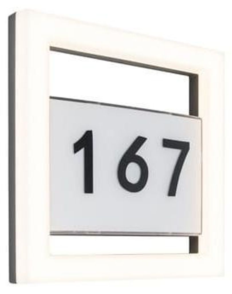 Applique murale LED LUTEC aluminium anthracite incl. numéro Image du produit 