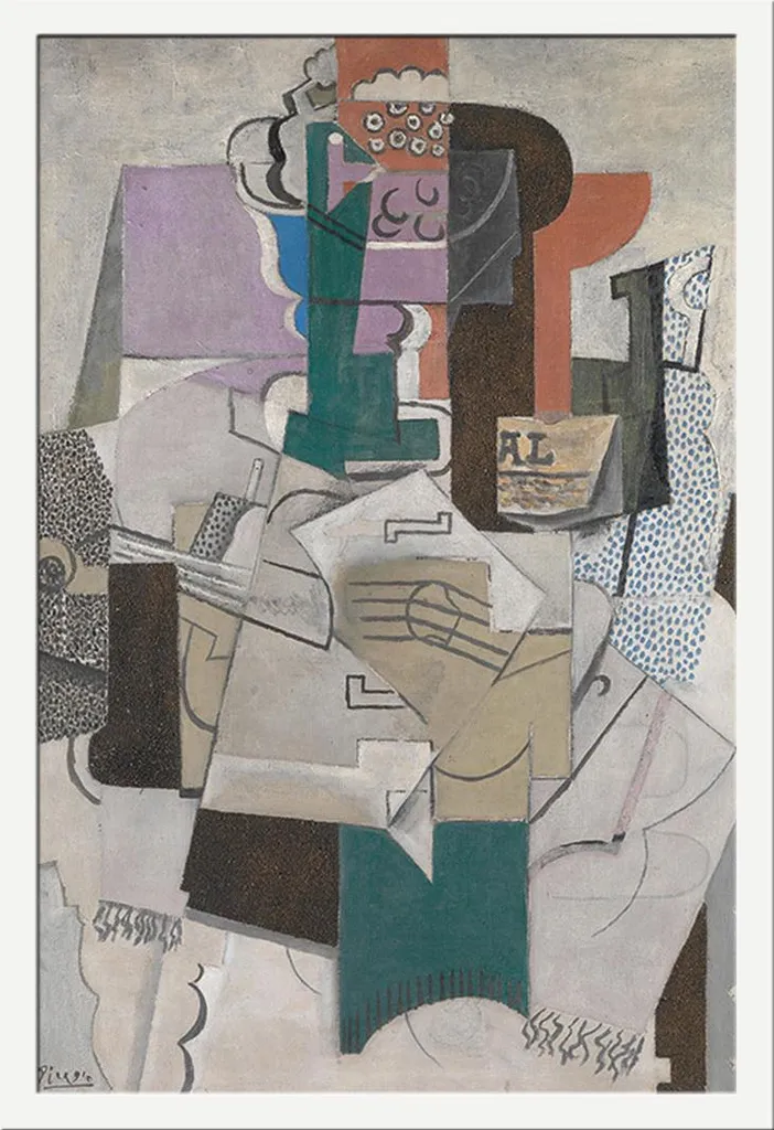 Décoration Murale Picasso Poster Encadré Blanc pour Salon et Bureau Chic