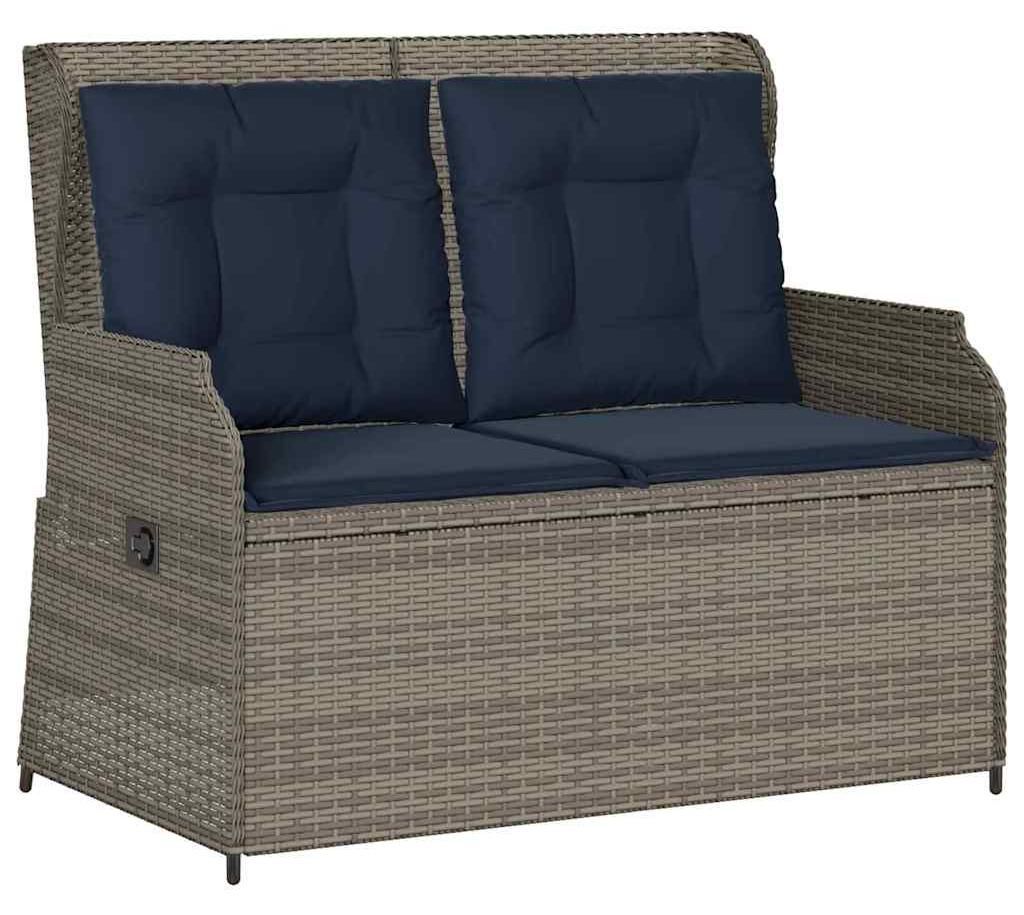 Gartenbank Grau Poly-Rattan