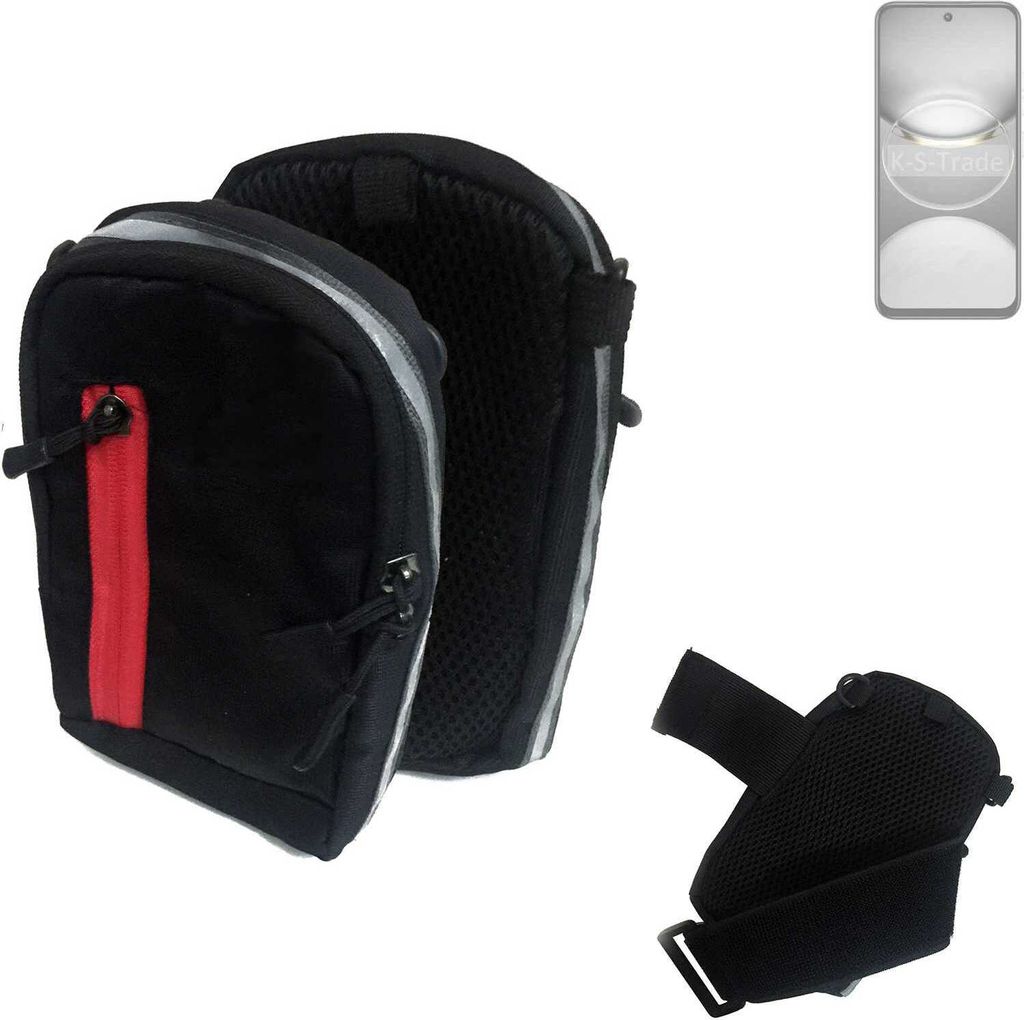 K-S-Trade Outdoor Gürteltasche Holster Umhängetasche kompatibel mit Tecno Spark 30 schwarz Handy Tasche Case travelbag Schutz Hülle Handy Hülle