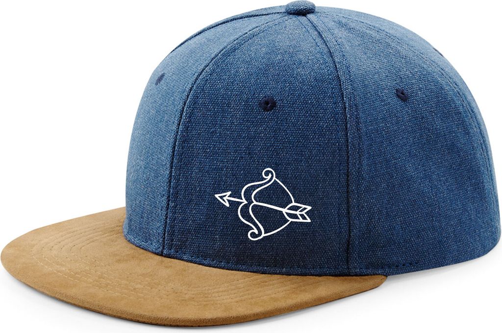 Huuraa Cappy Mütze Amors Pfeil Bogen Denim Baumwolle und Polyester Snapback Kappe Geschenkidee