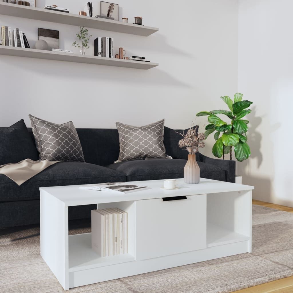 Maison Exclusive - Couchtisch Weiß 102x50x36 cm Holzwerkstoff
