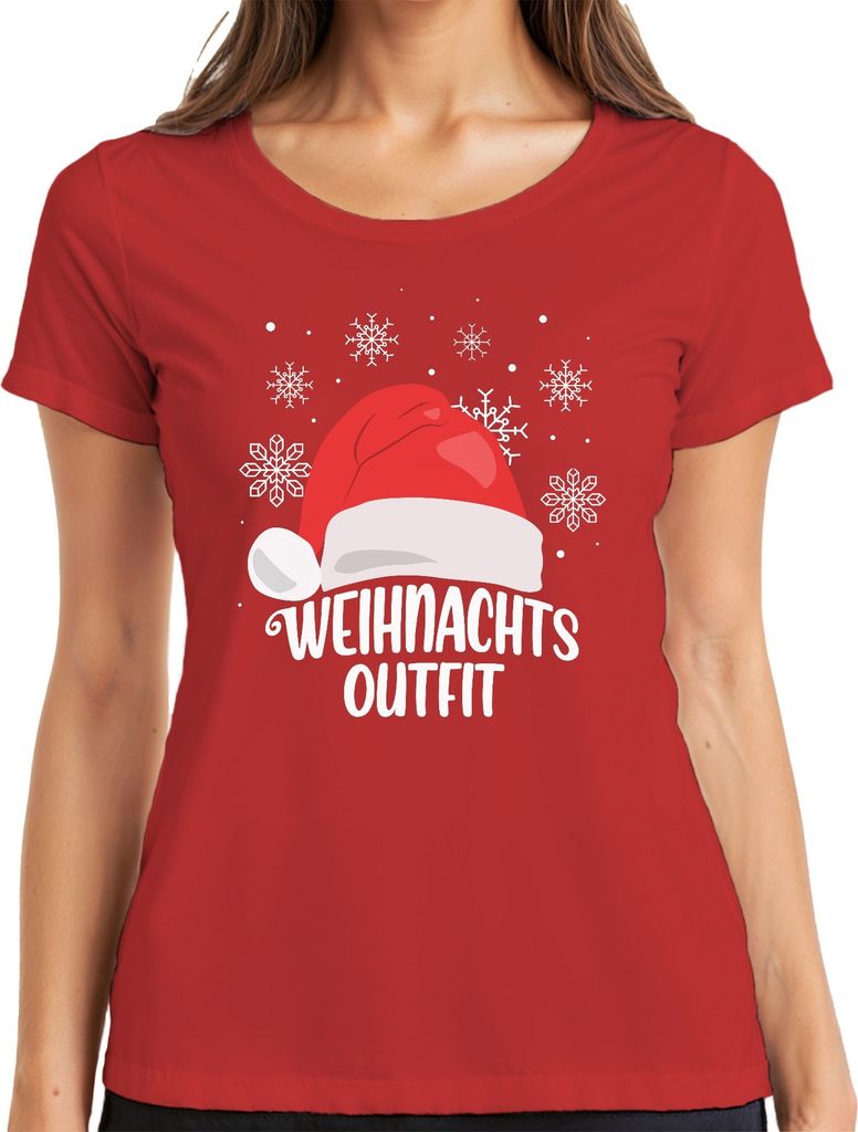Weihnachtsoutfit Santa Hut - Weihnachten Weihnachtsgeschenk Christmas Damen T-Shirt, Rot, 3XL