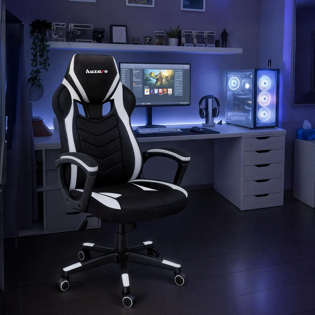 Huzaro Force 2.5 White Mesh Gaming Chair - 15