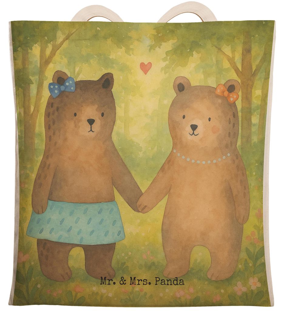 Mr. & Mrs. Panda Tote Bag Bär Freundin Design - Weiß - Geschenk, Beste Freund Liebe Liebesbeweis Verliebt Kumpel Kumpeliene, Tasche, Stoffbeutel,...