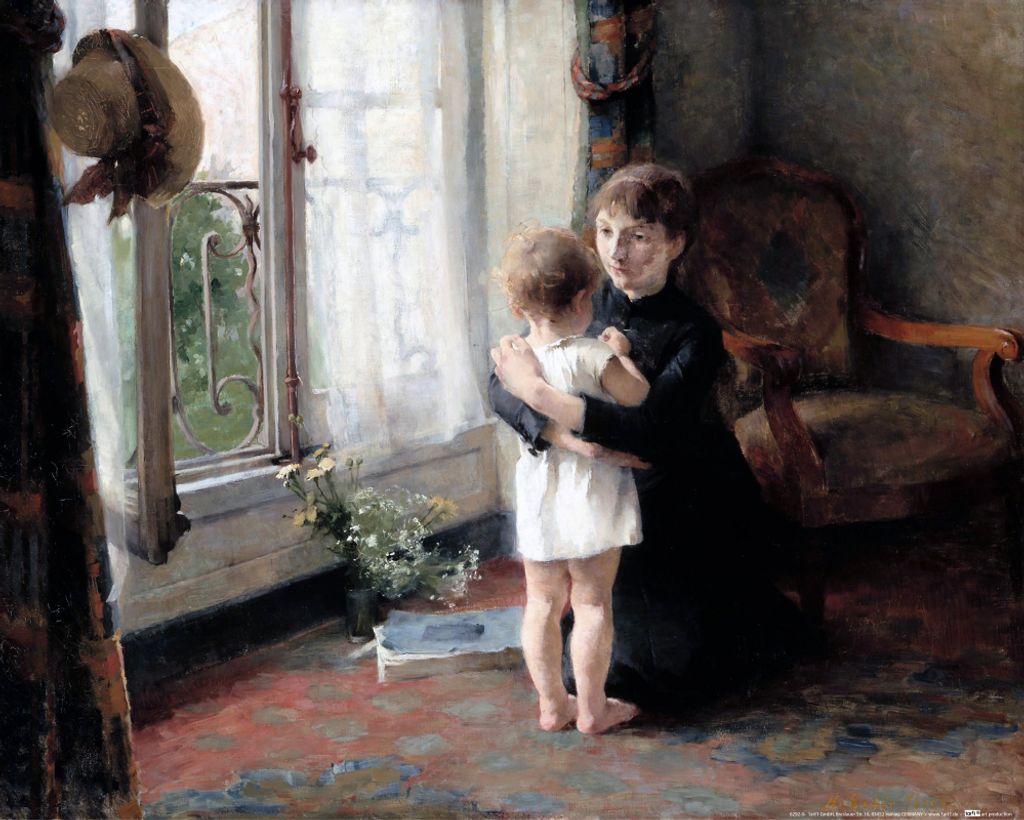 Helene Schjerfbeck Kunstdruck Bild - Mutter Und Kind, 1886 (40 x 50 cm)
