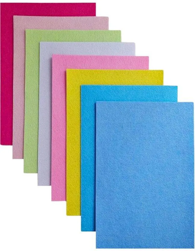 Feutrine Autocollante Épaisse 2mm pour Loisirs Créatifs Rose Bleu x8