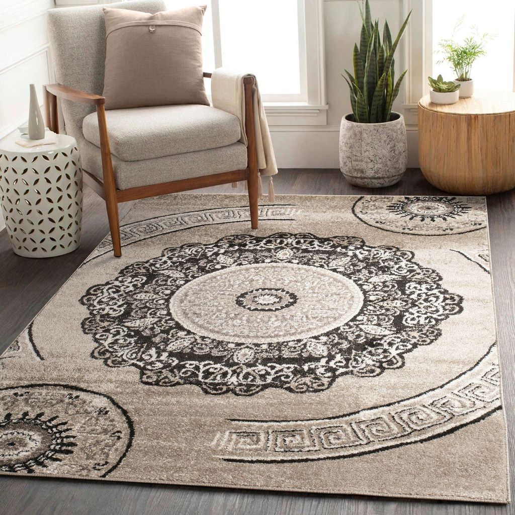 TT Home Kurzflor Wohnzimmer Teppich Vintage Mandala Muster Produktbild 