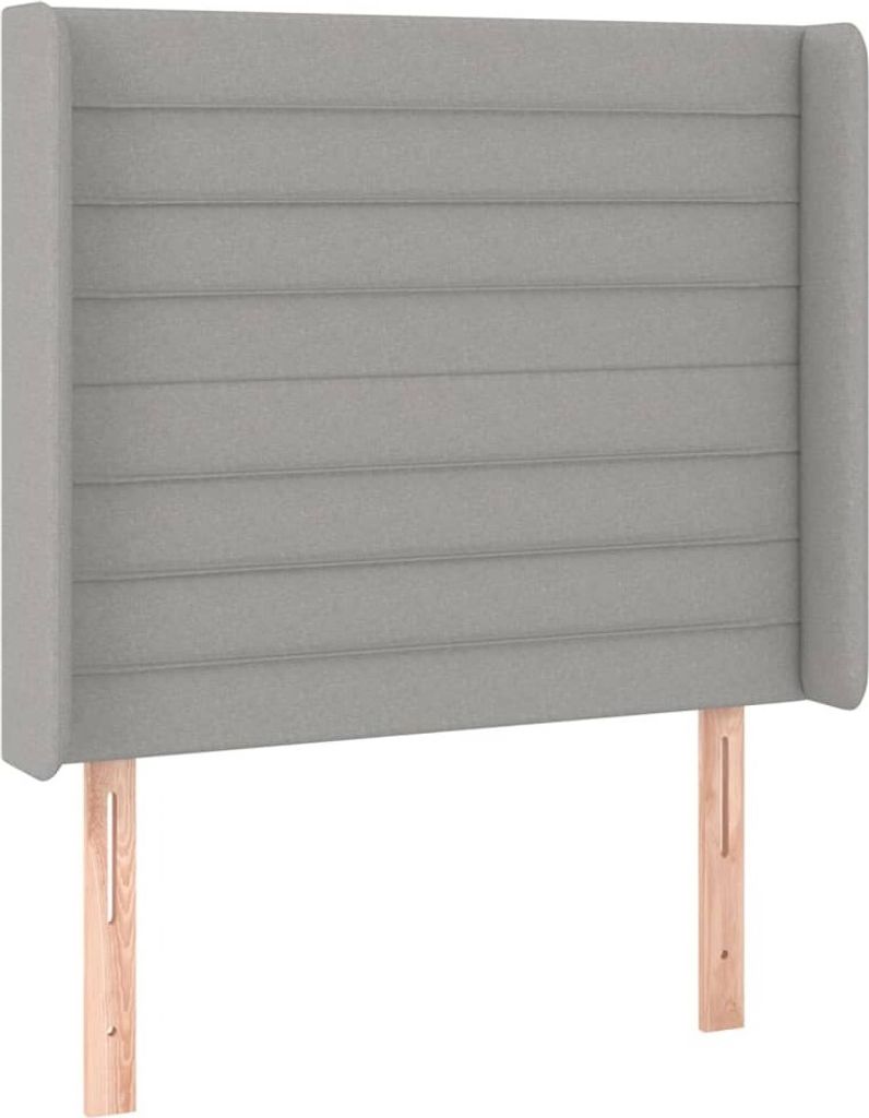 Möbel Kopfteil mit Ohren Hellgrau 103x16x118/128 cm Stoff - Kopfteile CLORIS5274203