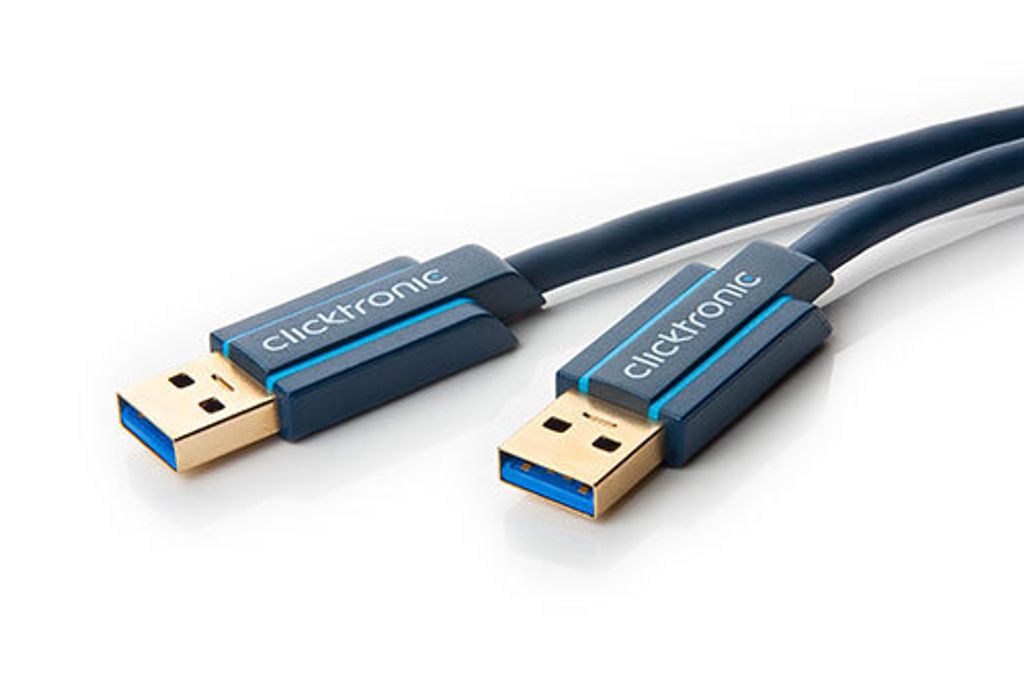 ClickTronic 1.8m USB 3.0 A/A, 1,8 m, USB A, USB A, USB 3.2 Gen 1 (3.1 Gen 1), Männlich/Männlich, Blau