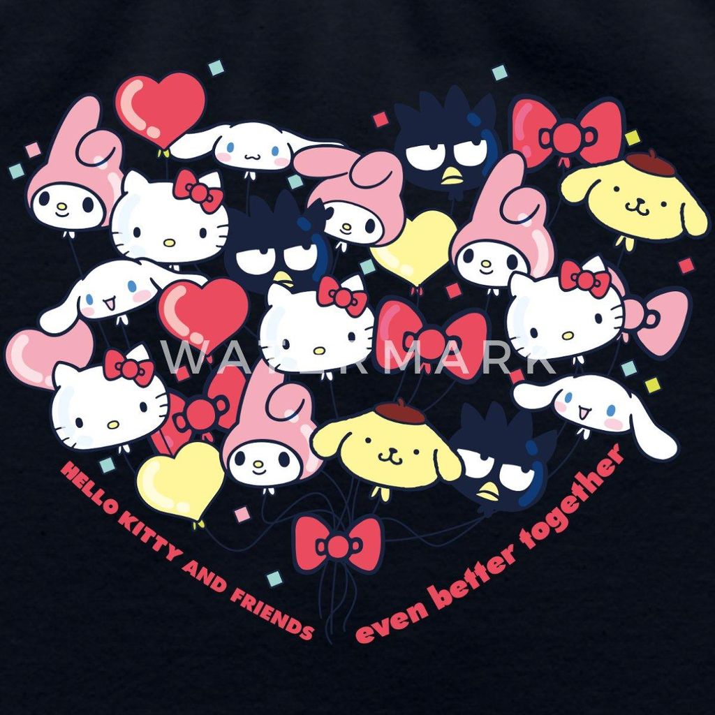 Spreadshirt Hello Kitty And Friends Ballons Cropped Frauen Organic Tank Top, XL, Navy