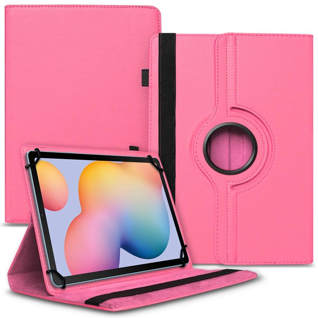 Tablet Tasche Samsung Galaxy Tab S11 S10 S9 S8 S7 FE Hülle 11 Zoll 360 DrehbarFarbe Uni 360 Taschen:Pink