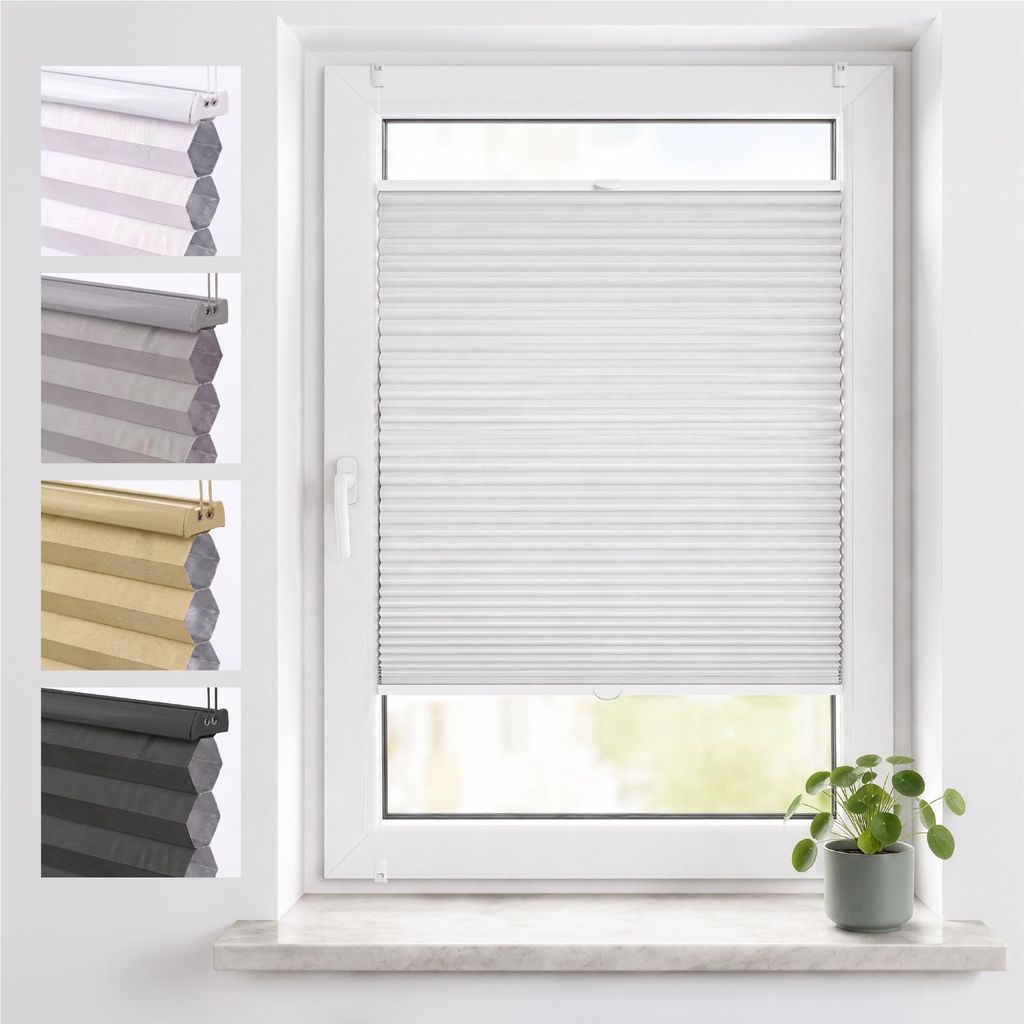 Sonello Wabenplissee Klemmfix ohne Bohren 50cm x 190cm Weiß Produktbild 