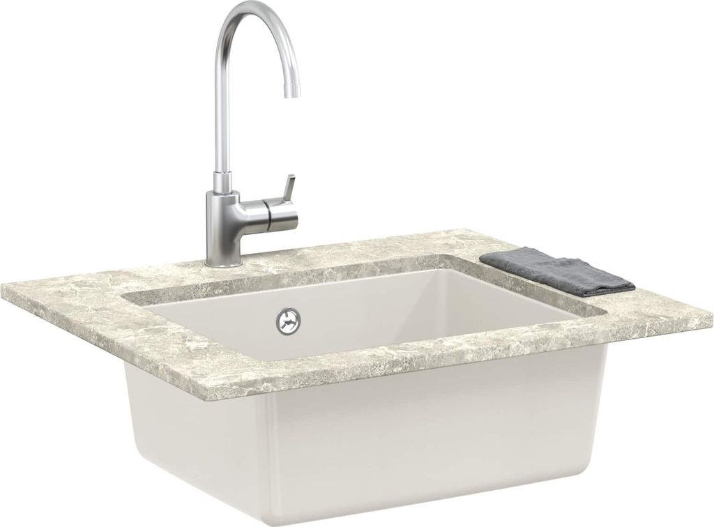 vidaXL Waschbecken Weiß 530 x 460 mm 80% Quarz und 20% Harz