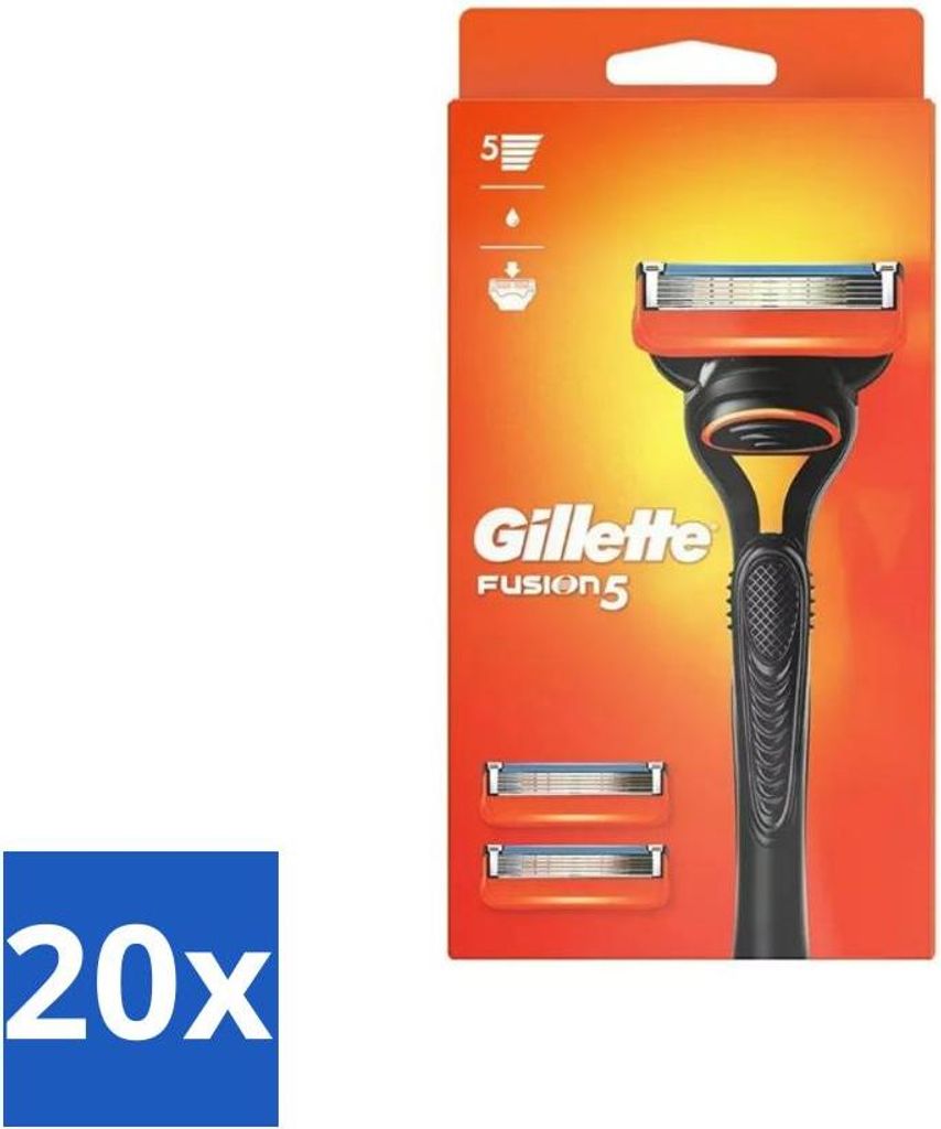 Gillette Fusion 5 Rasierklingen – Ergonomisches Design – 2 Ersatzklingen - Vorteilspack - 20 Stücke