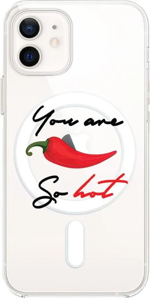 Custodia per iPhone 12 con MagSafe in silicone flessibile, Chili Pepper