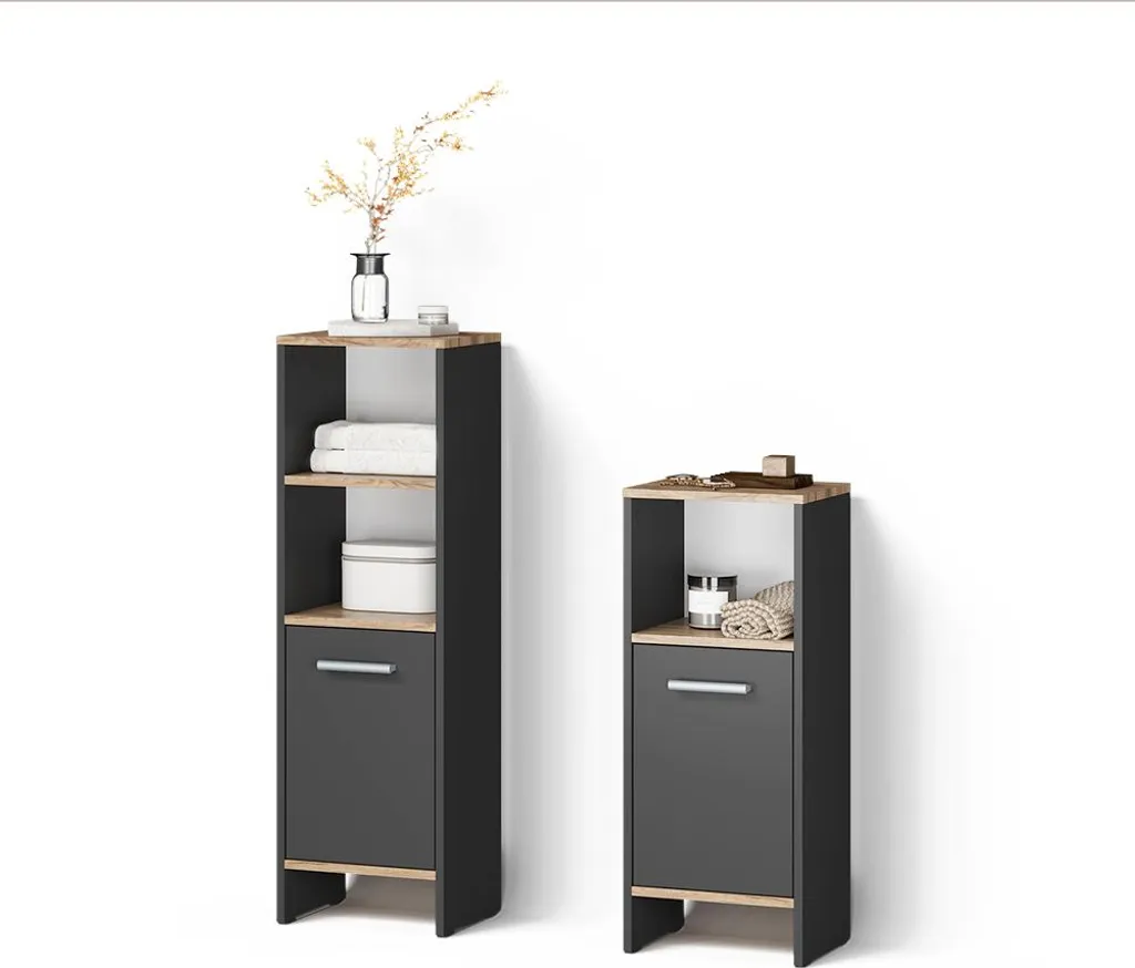 Arredo Bagno Livinity Amalfi Antracite/Quercia: Design 2 Pezzi Online