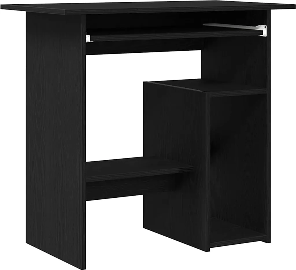 Scrivania Rovere Nero 80x45x74 cm - Mobile per Studio in Legno Multistrato