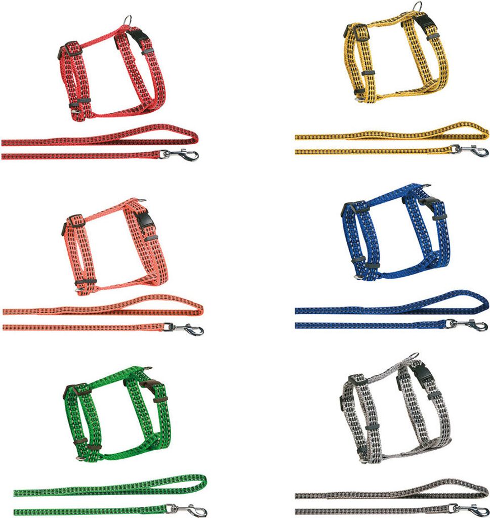 Flamingo Katzengeschirr Und Leine Mehrfarbig 25-35cm 100cm Mehrfarbig 25-35cm 100cm