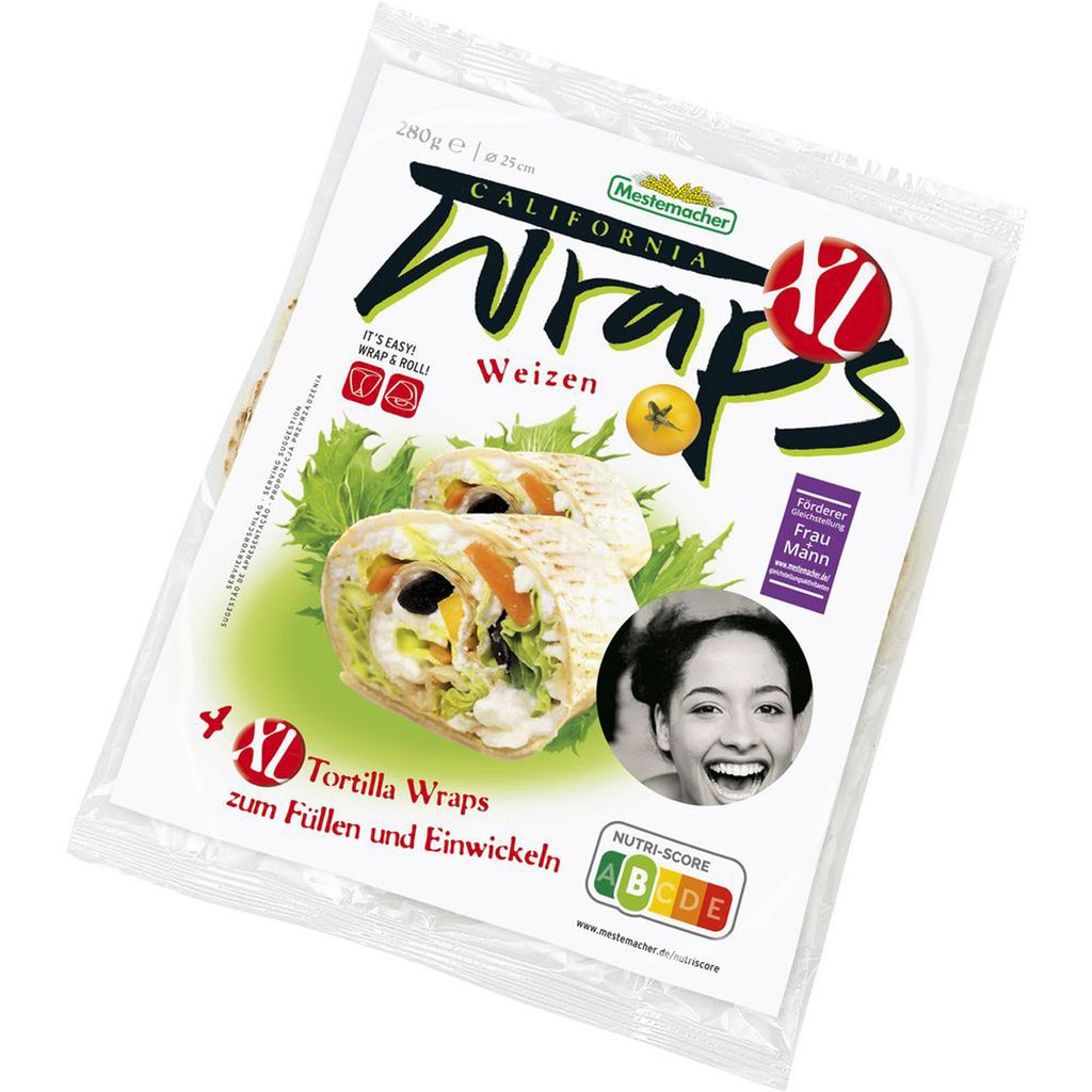 Mestemacher California Tortilla Wraps Wheat XL 4 porcie Obrázok produktu 