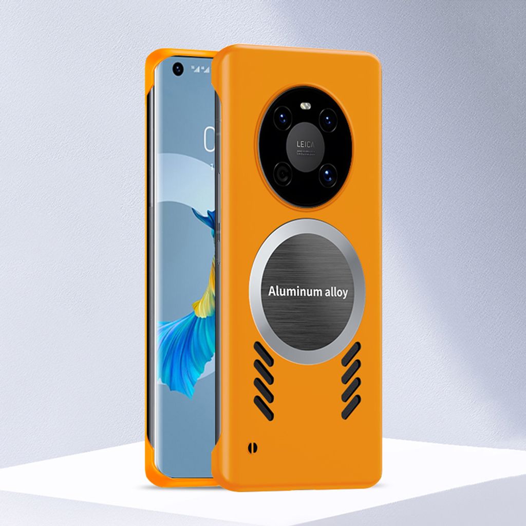 Huawei Mate 40 Hülle, Frameless PC Matt Kühlabdeckung Loch Wärmeableitung Schutzhülle für Huawei Mate 40 Orange