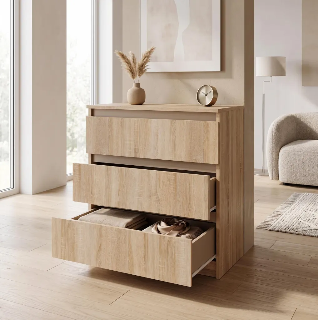 Optimisez votre petit espace avec cette commode 3 tiroirs blanche 70 cm