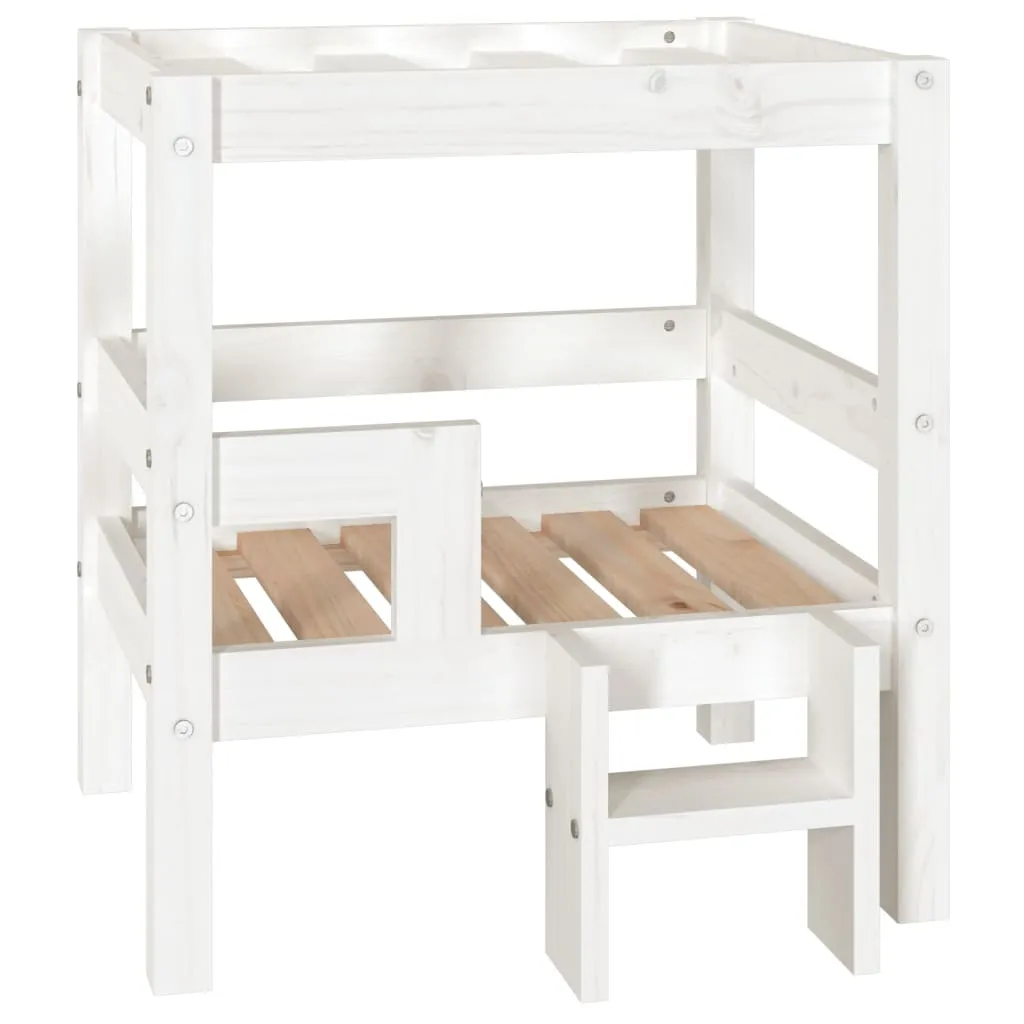 Letto per cani bianco 55,5x53,5x60 cm in legno di pino massiccio