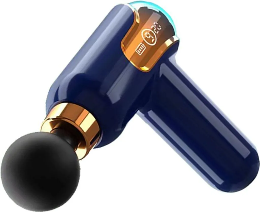 INF Pistolet Massage Mini LCD 9 Vitesses Bleu - Pistolet Massage Portable