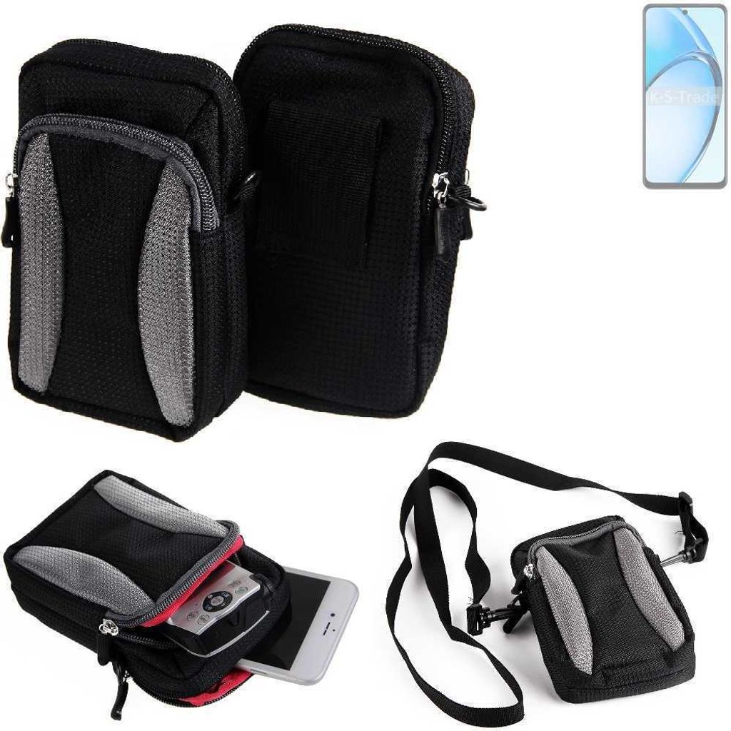 K-S-Trade Holster Schutz Hülle kompatibel mit Oppo A60 Handy Hülle Gürteltasche Umhängetasche mit Zusatzfach schwarz