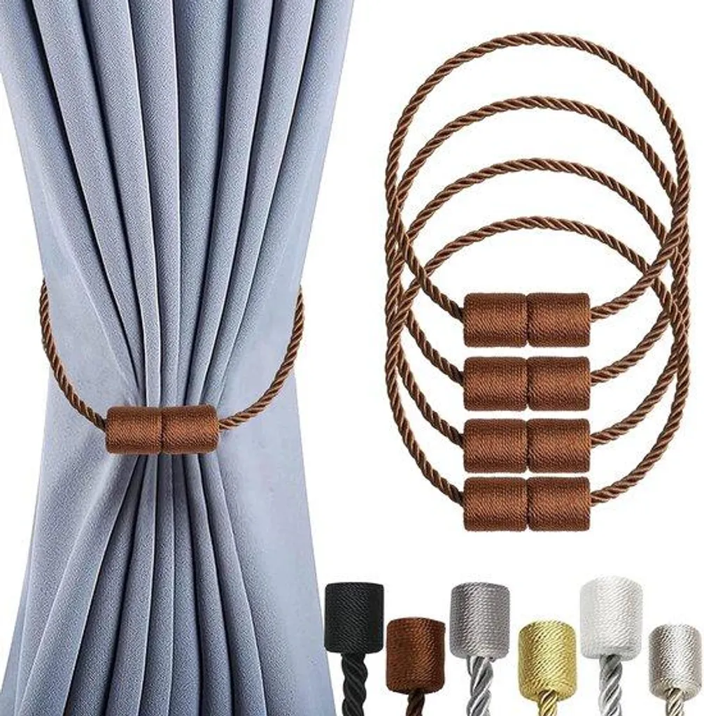 Lot de 4 supports de tringle à rideaux aimantés sans perçage muraux